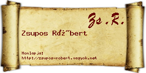 Zsupos Róbert névjegykártya